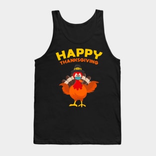 Happy Thanksgiving Turkey Face Mask Funny Quarantine Gift Tank Top